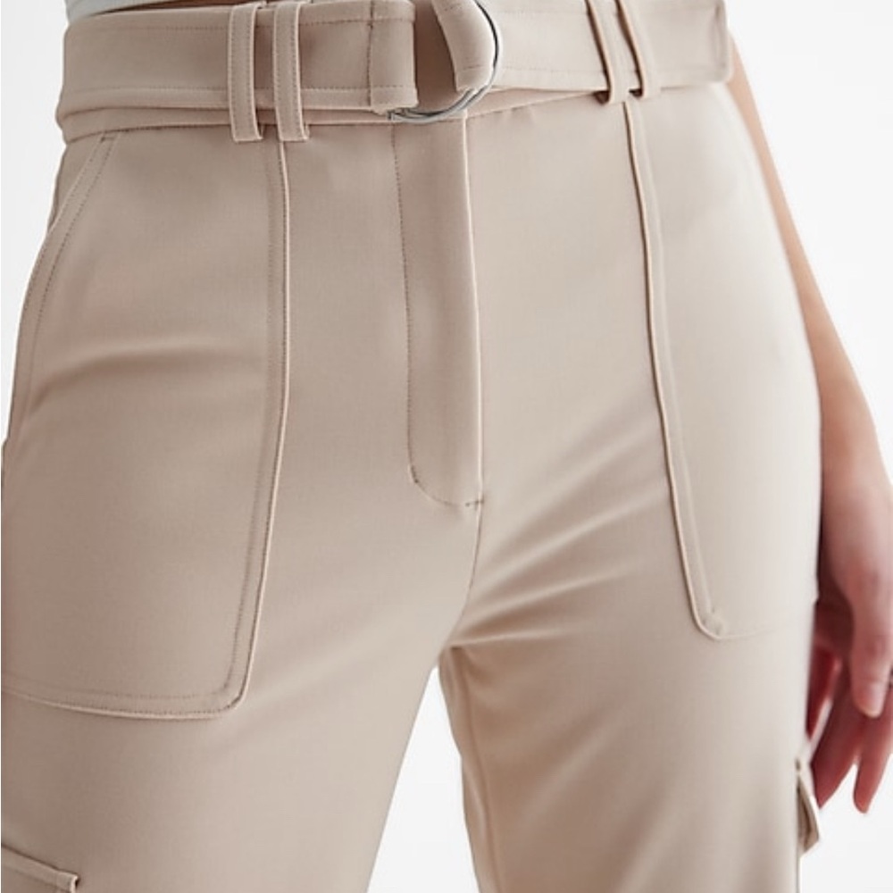 Express Beige Ankle Cargo Pants - Picture 2 of 9